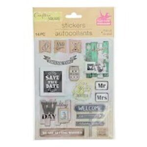 Wedding Love Marriage Engagement Mr n Mrs Save Date Watercolor Pop-Up Stickers